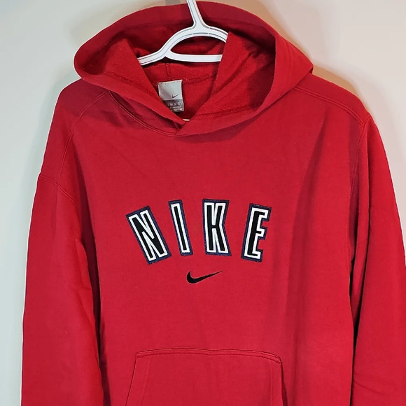 Nike Men's Red Hoodie with Logo - Picture 2 of 7